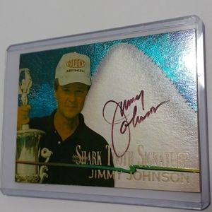 Jimmy Johnson AUTOGRAPH 1997 Wheels Shark Tooth Signatures AUTO Nascar Racing